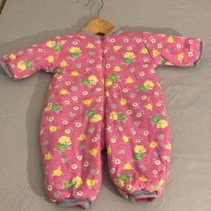 Vintage reversible footless snow suit